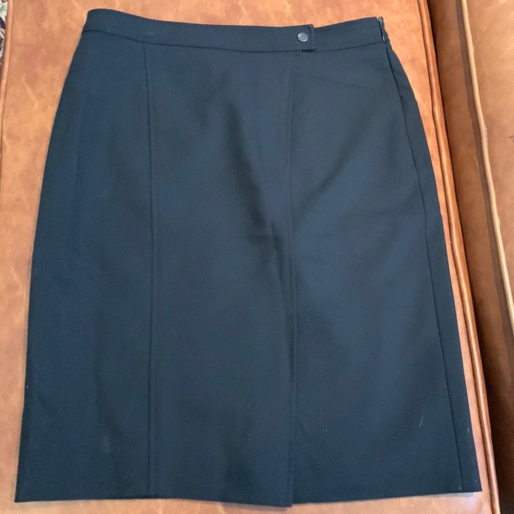 Ann Taylor cotton blend classic black pencil skirt  2